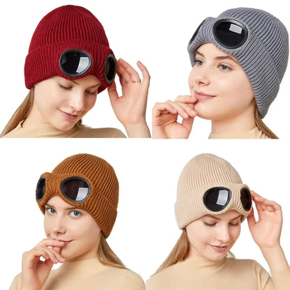 Wool Knitted Winter Goggles Beanie