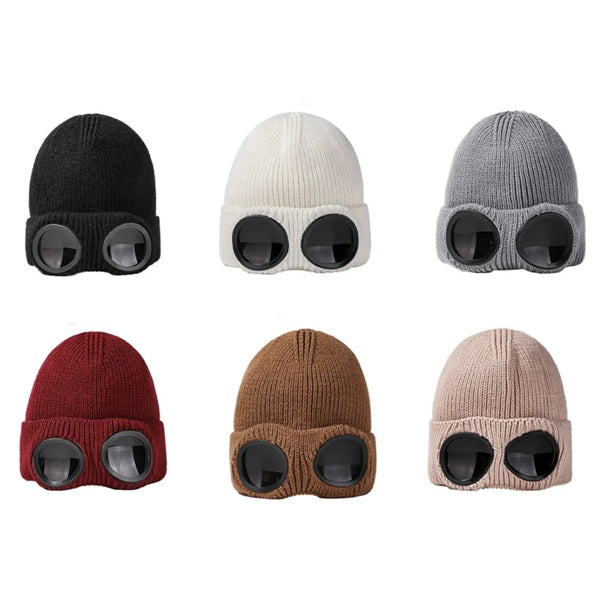 Wool Knitted Winter Goggles Beanie