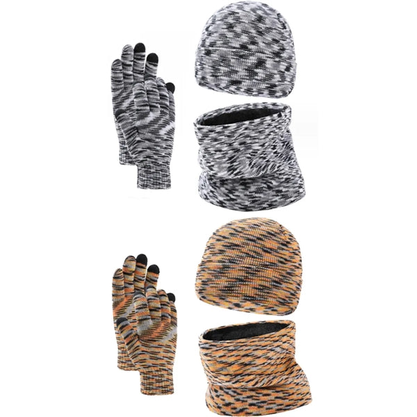 Winter Beanie Hat Scarf and Gloves Set