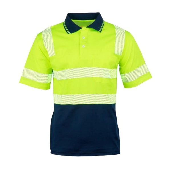 Class 3 Hi Viz Cotton Knitted Segmented Tape Safety Polo