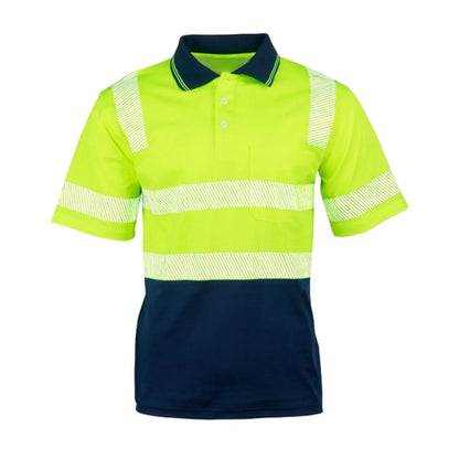 Class 3 Hi Viz Cotton Knitted Segmented Tape Safety Polo