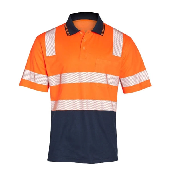 Class 3 Hi Viz Cotton Knitted Segmented Tape Safety Polo
