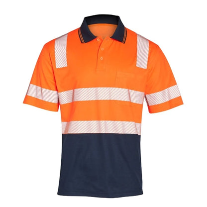 Class 3 Hi Viz Cotton Knitted Segmented Tape Safety Polo