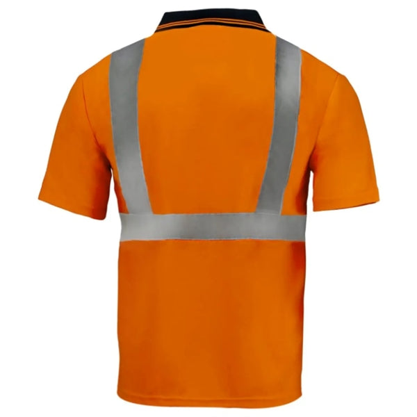 Class 2 Hi Viz Cotton Reflective Tape Safety Polo w/ Pocket