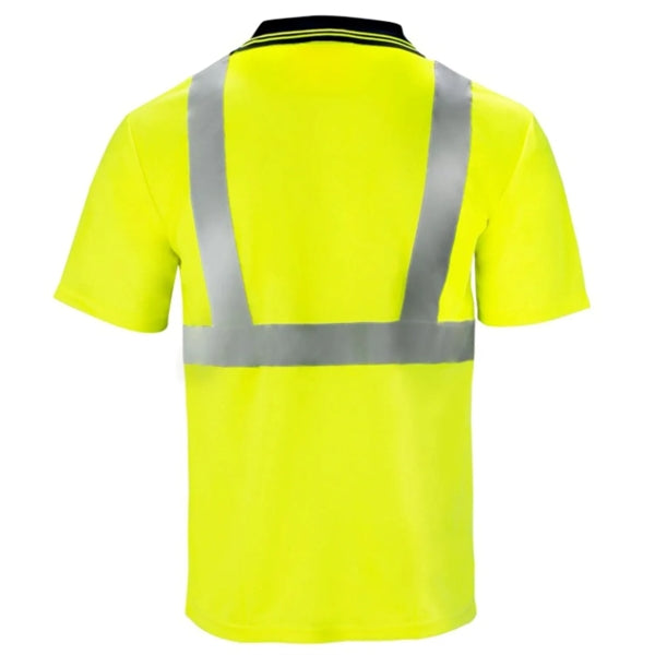 Class 2 Hi Viz Cotton Reflective Tape Safety Polo w/ Pocket