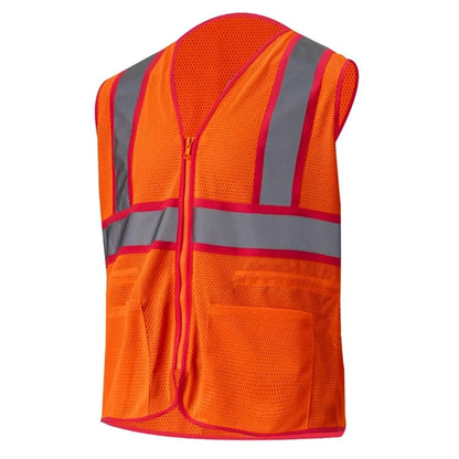 Lady Hi-Viz Mesh Zipper Vest Reflective Safety Workwear