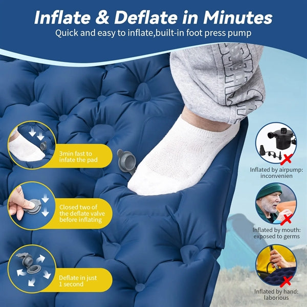 Inflatable Sleeping Mat with Portable Pouch