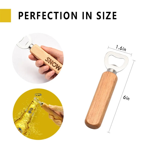 Stainless Steel Wine Bottle Opener with Wooden Handle