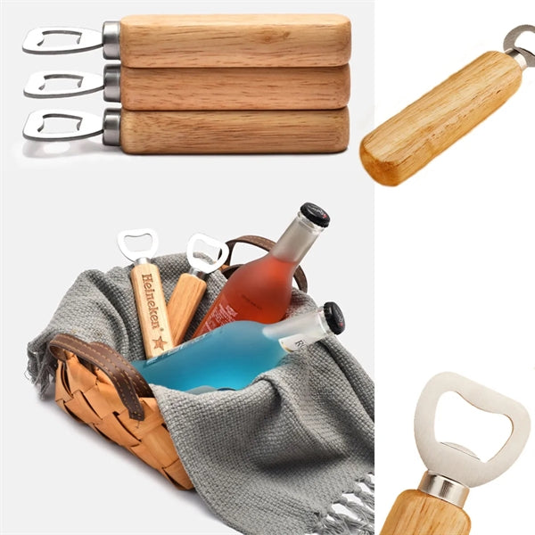 Stainless Steel Wine Bottle Opener with Wooden Handle