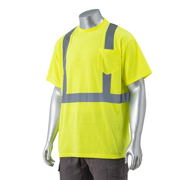Hi Viz Poly-Cotton Knitted Safety Workwear Pocket T-Shirt