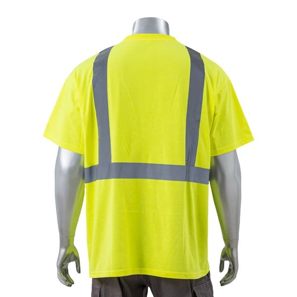 Hi Viz Poly-Cotton Knitted Safety Workwear Pocket T-Shirt