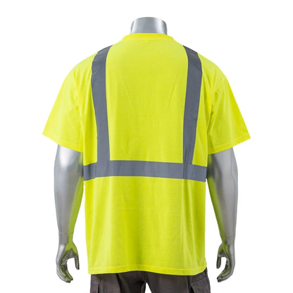 Hi Viz Poly-Cotton Knitted Safety Workwear Pocket T-Shirt