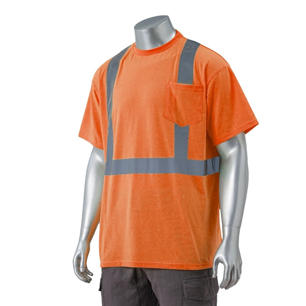 Hi Viz Poly-Cotton Knitted Safety Workwear Pocket T-Shirt