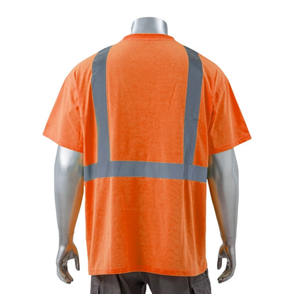 Hi Viz Poly-Cotton Knitted Safety Workwear Pocket T-Shirt