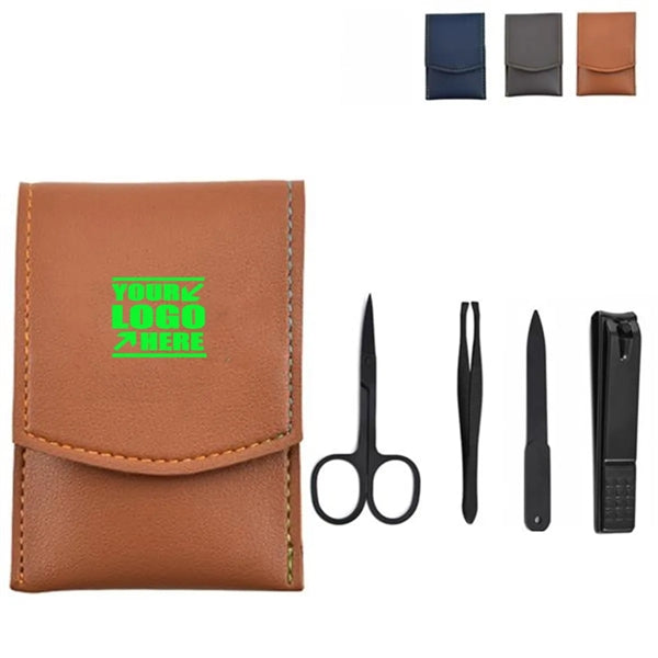 4-in-1 Luxury PU Leather Manicure Set