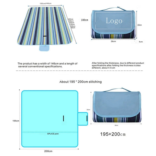 195cmx200cm Waterproof Outdoor Beach Camping Picnic Blanket