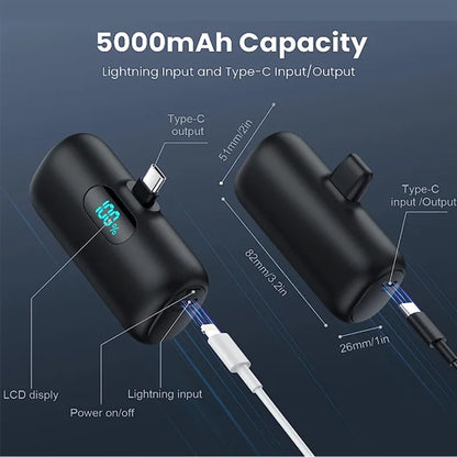 5000mAh LCD Display Mini Power Bank
