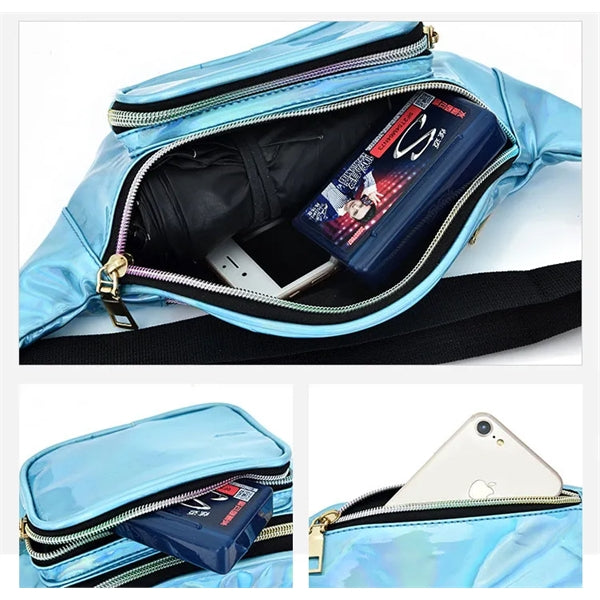 Holographic Fanny Pack Multi-Pockets