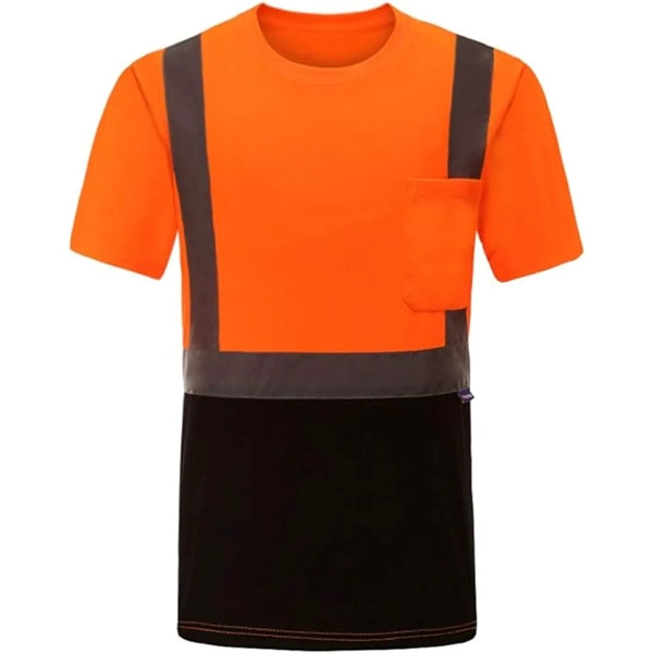 Hi Visibility Class 2 Reflective Tape Safety Pocket T-Shirt