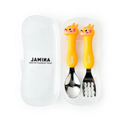 Kids Stainless Steel Baby Spoon Fork Set with Travel Case