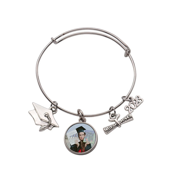 Adjustable Graduation Season Metal Tag Bracelet