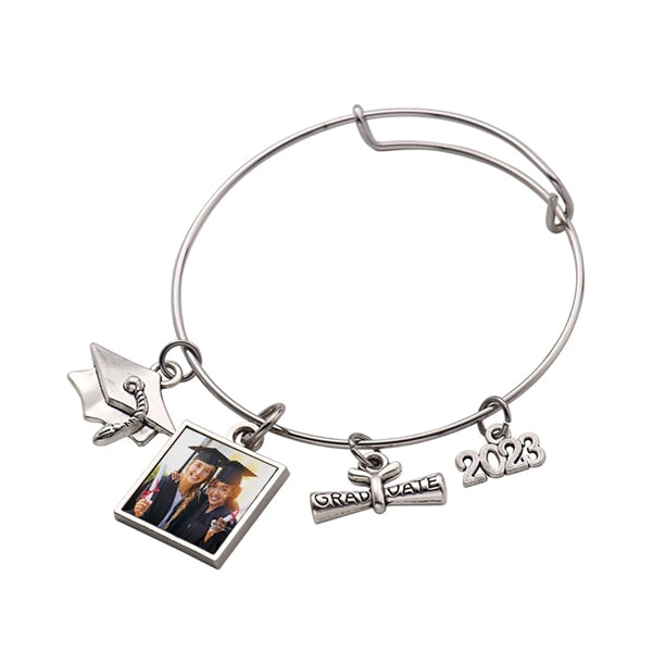 Adjustable Graduation Season Metal Tag Bracelet