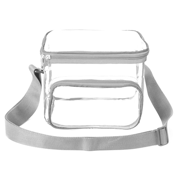 Large Stadium Clear PVC Lunch Bag w/ Front Zipper Pocket