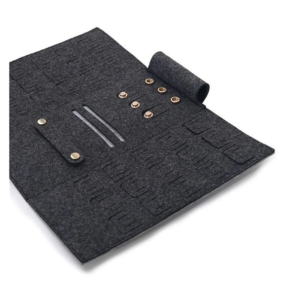 Portable Rollable Felt Jewelry Bag