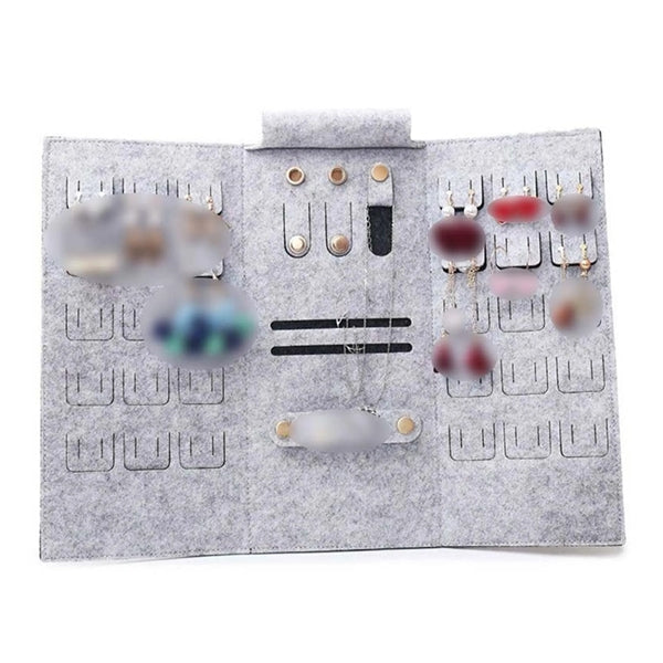 Portable Rollable Felt Jewelry Bag