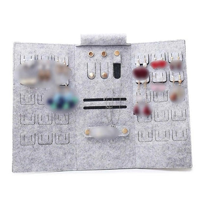 Portable Rollable Felt Jewelry Bag