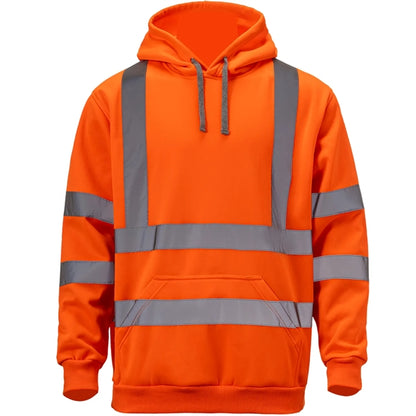 Class 3 High Vis Reflective Safety Workwear Hoodie Pullover