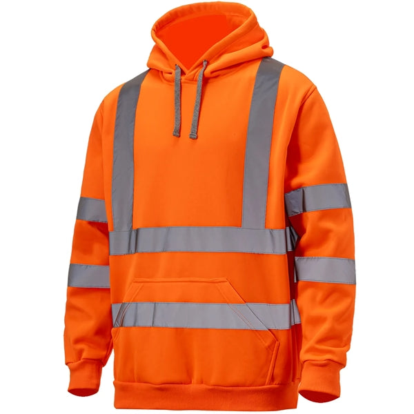 Class 3 High Vis Reflective Safety Workwear Hoodie Pullover