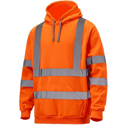 Class 3 High Vis Reflective Safety Workwear Hoodie Pullover