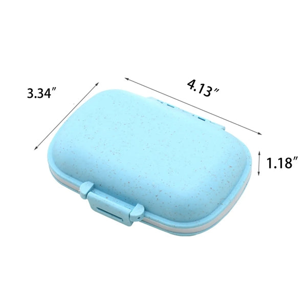 Portable Pocket Wheat Straw Shell Pill Storage Cases Box