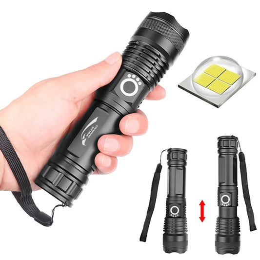 LED Outdoor Zoomable Tactical Rechargeable Flashlight Torch