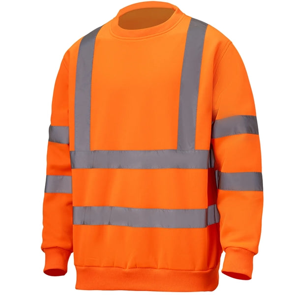 Class 3 Hi Vis 2" Reflective Tape Safety Sweatshirt