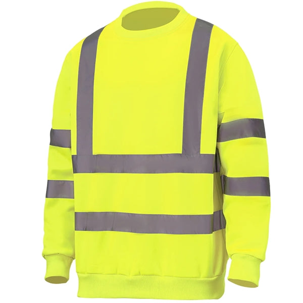 Class 3 Hi Vis 2" Reflective Tape Safety Sweatshirt