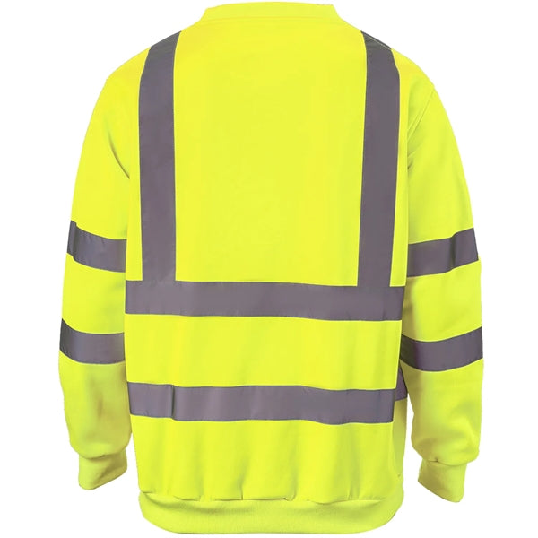 Class 3 Hi Vis 2" Reflective Tape Safety Sweatshirt