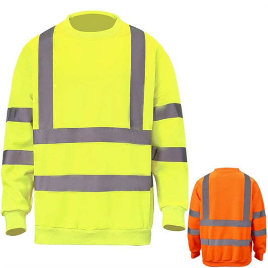 Class 3 Hi Vis 2" Reflective Tape Safety Sweatshirt