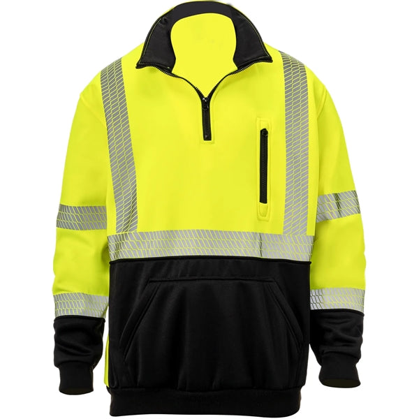 Segmented Tape Color Block Hi Vis Class 3 Safety 1/4 Zipper