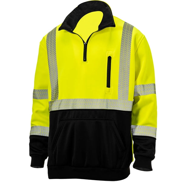 Segmented Tape Color Block Hi Vis Class 3 Safety 1/4 Zipper