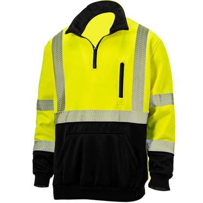 Segmented Tape Color Block Hi Vis Class 3 Safety 1/4 Zipper
