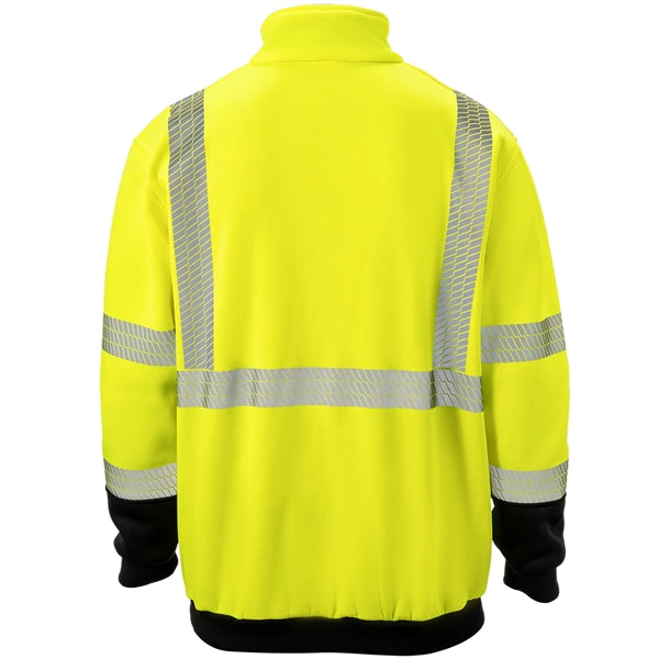 Segmented Tape Color Block Hi Vis Class 3 Safety 1/4 Zipper