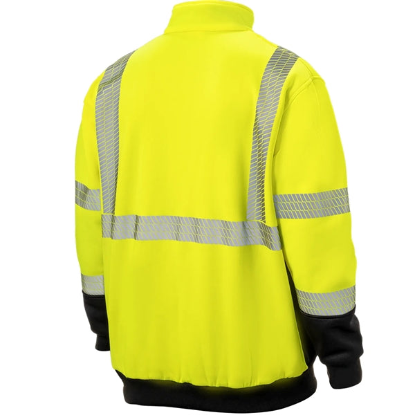 Segmented Tape Color Block Hi Vis Class 3 Safety 1/4 Zipper