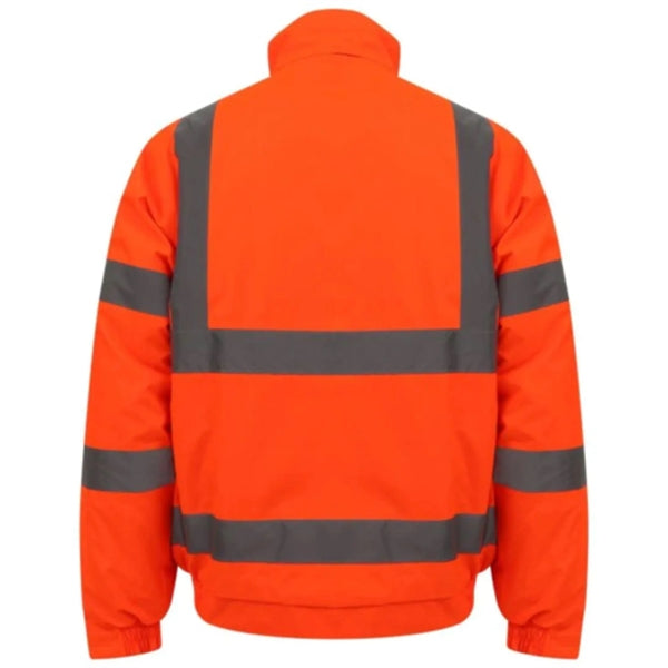 Hi Viz Class 3 Waterproof Reflective Safety Bomber Jacket