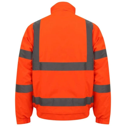 Hi Viz Class 3 Waterproof Reflective Safety Bomber Jacket