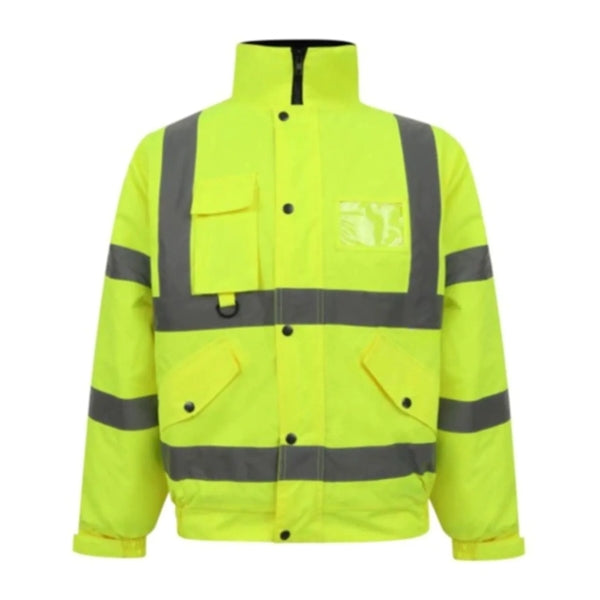Hi Viz Class 3 Waterproof Reflective Safety Bomber Jacket