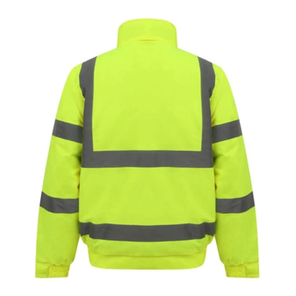 Hi Viz Class 3 Waterproof Reflective Safety Bomber Jacket