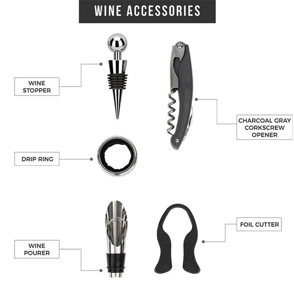 5 Pcs Wine Bottle Corkscrew Opener Kit