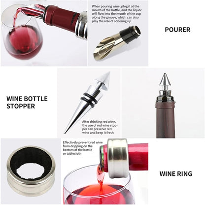 5 Pcs Wine Bottle Corkscrew Opener Kit